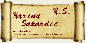 Marina Sapardić vizit kartica
